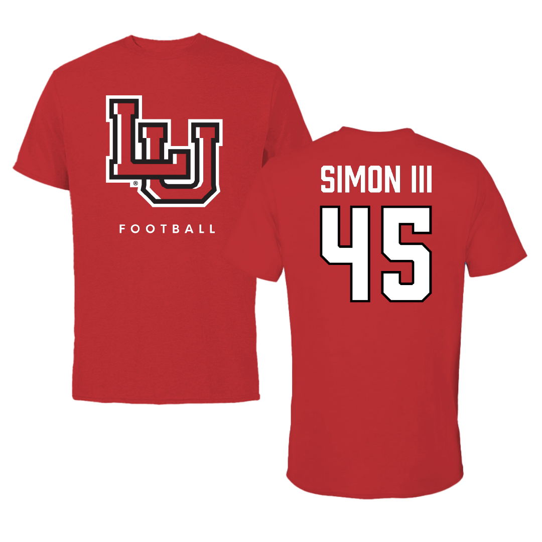 Lamar University Football Red Performance Tee - #45 Albert Simon III