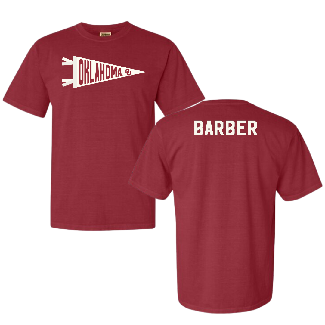 University of Oklahoma Golf Crimson Pennant Comfort Colors Tee - Savannah Barber