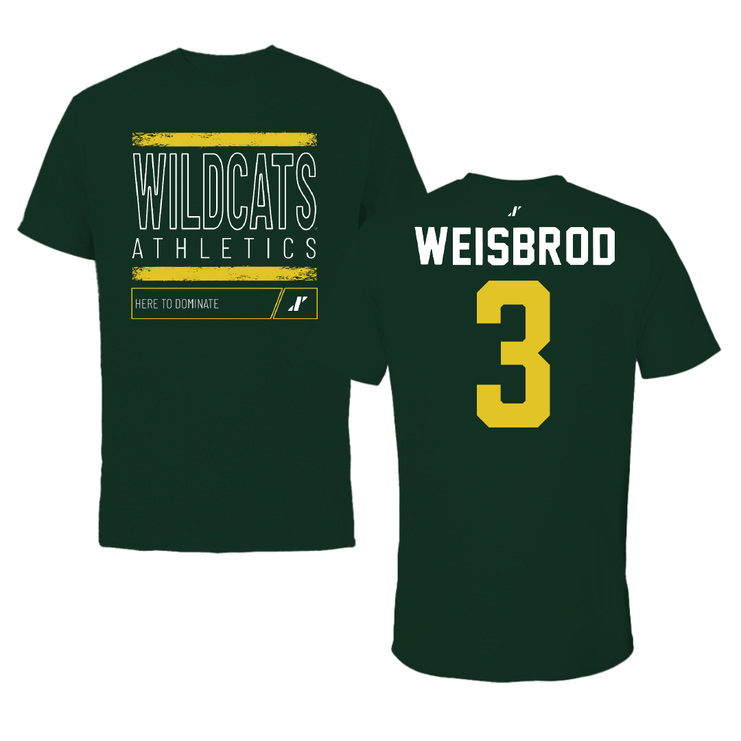 Northern Michigan University Basketball Forest Green Dominate Performance Tee - #3 Max Weisbrod