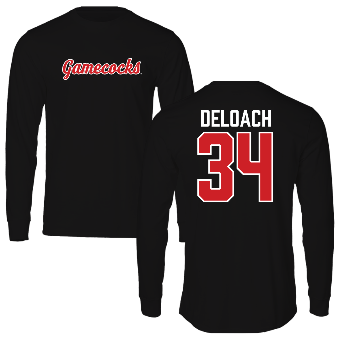 Jacksonville State University Football Black Performance Long Sleeve - #34 Dajwon DeLoach