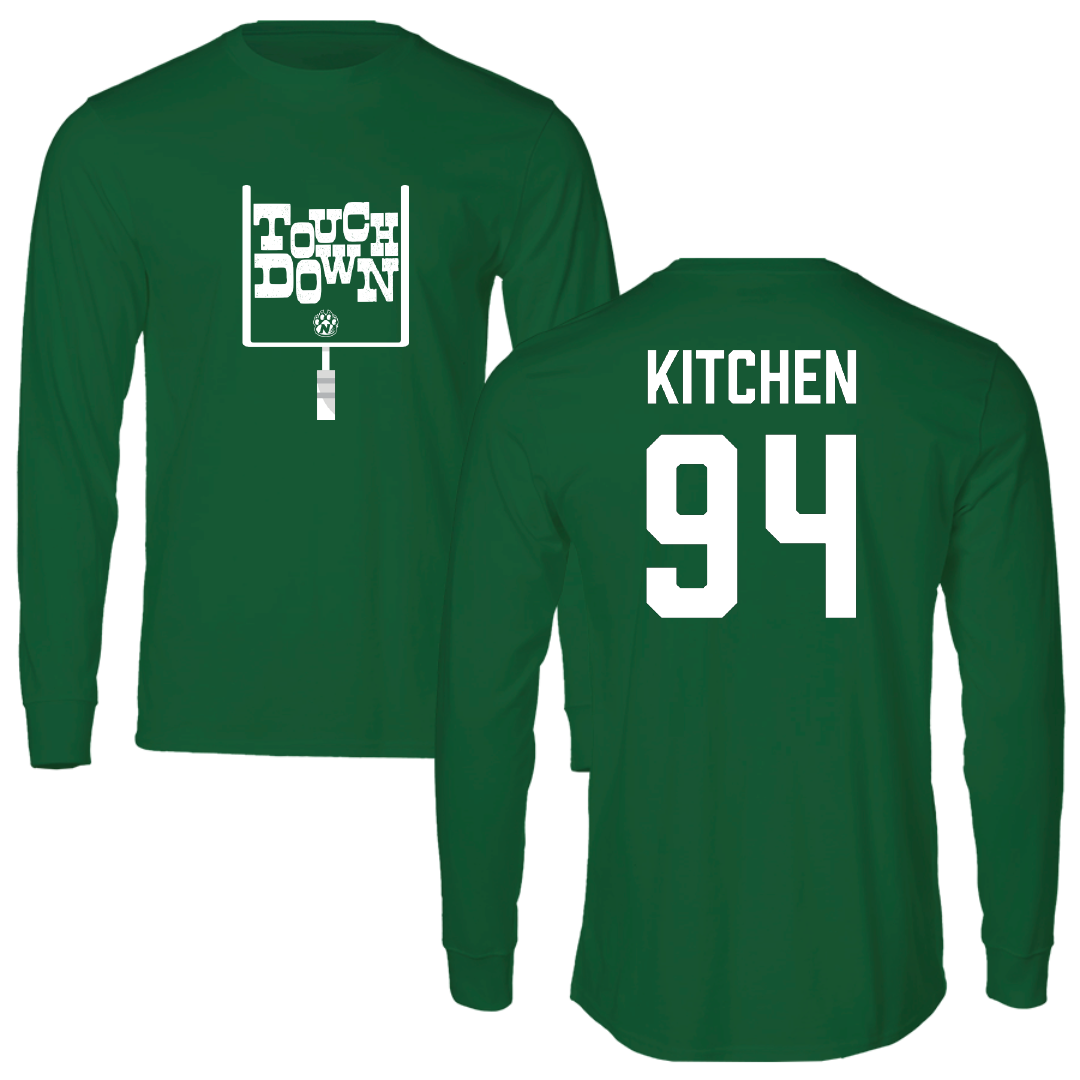 Northwest Missouri State University Football Green Touchdown Performance Long Sleeve - #94 Langden Kitchen