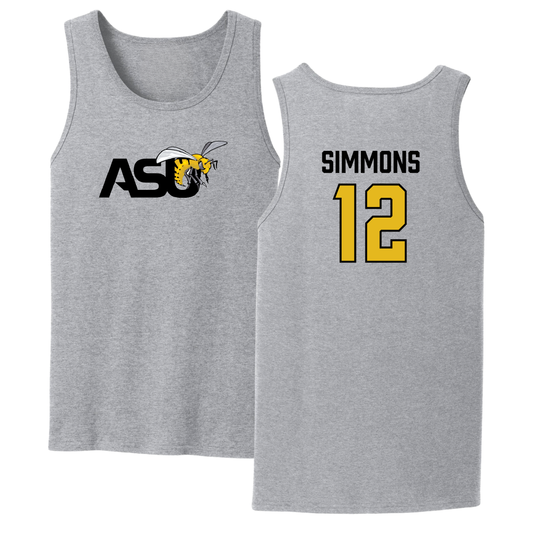 Alabama State University Soccer Sport Gray Tank Top - #12 Kensley Simmons
