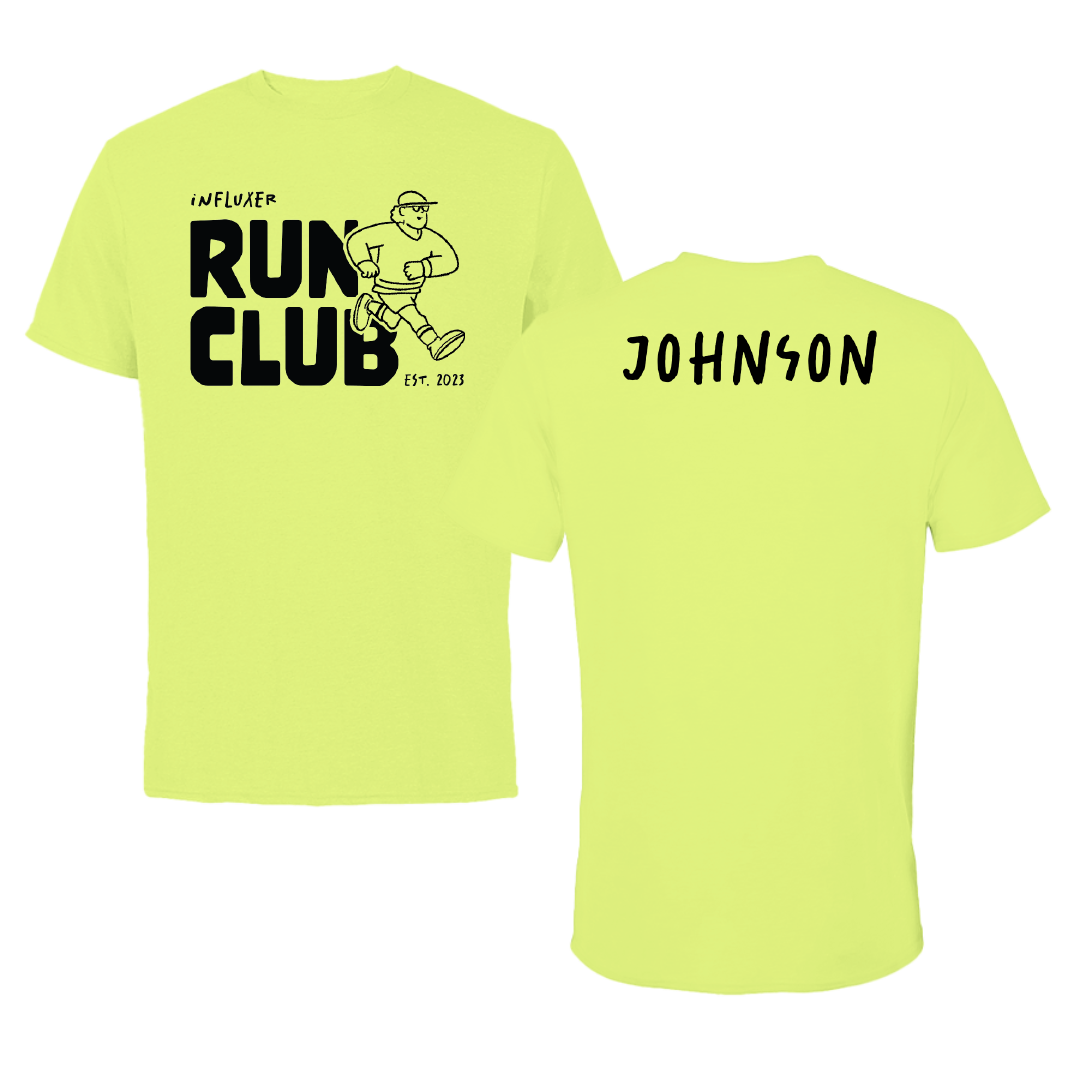 Eastern New Mexico University TF and XC Safety Yellow Influxer Run Club Tee - JhaNiah Johnson