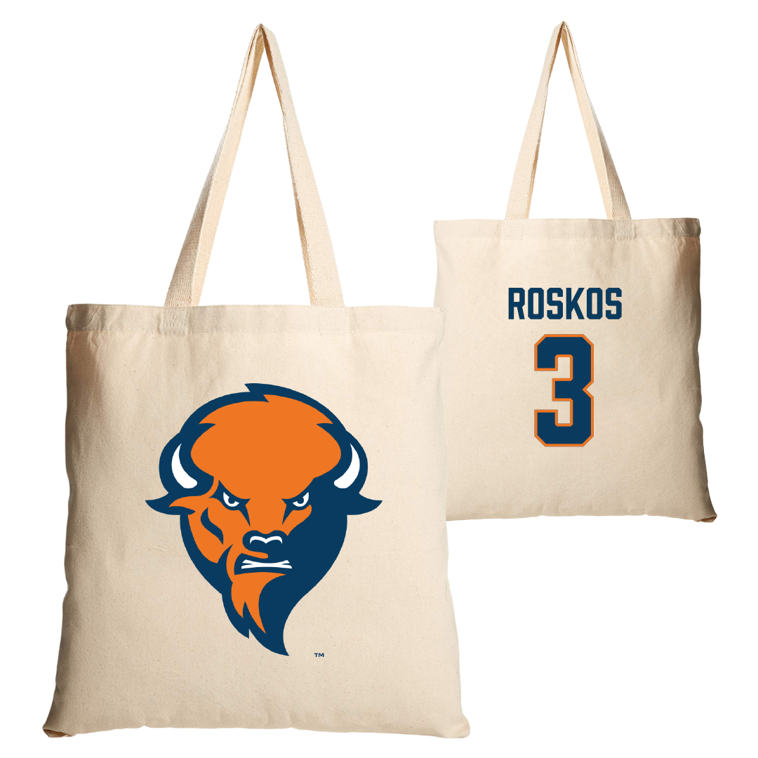 Bucknell University Soccer Tan Canvas Tote Bag - #3 Drew Roskos