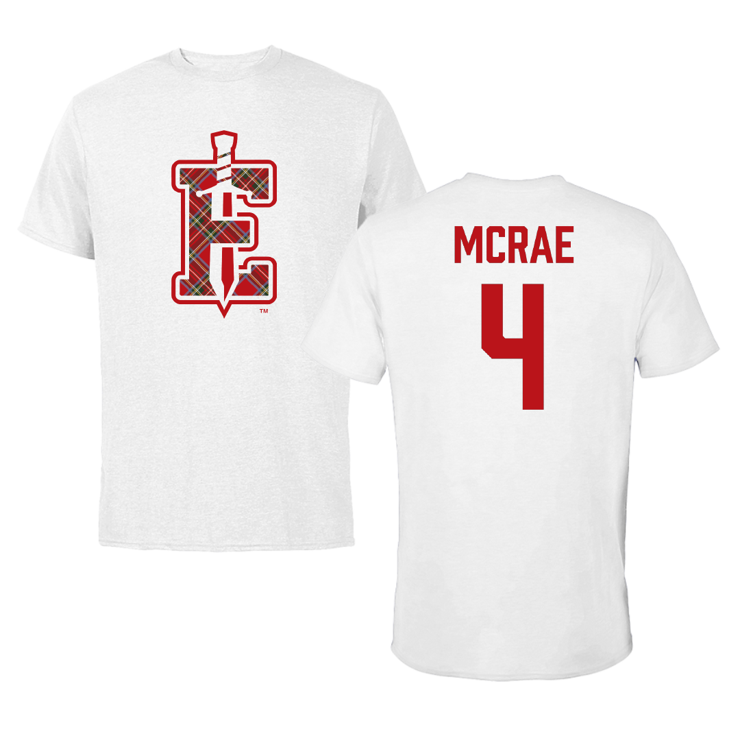 PennWest Edinboro Football White Performance Tee - #4 Jared McRae