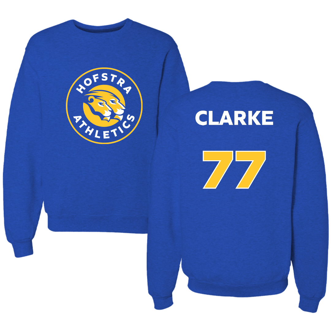 Hofstra University Lacrosse (M) Blue Crewneck - #77 Austin Clarke