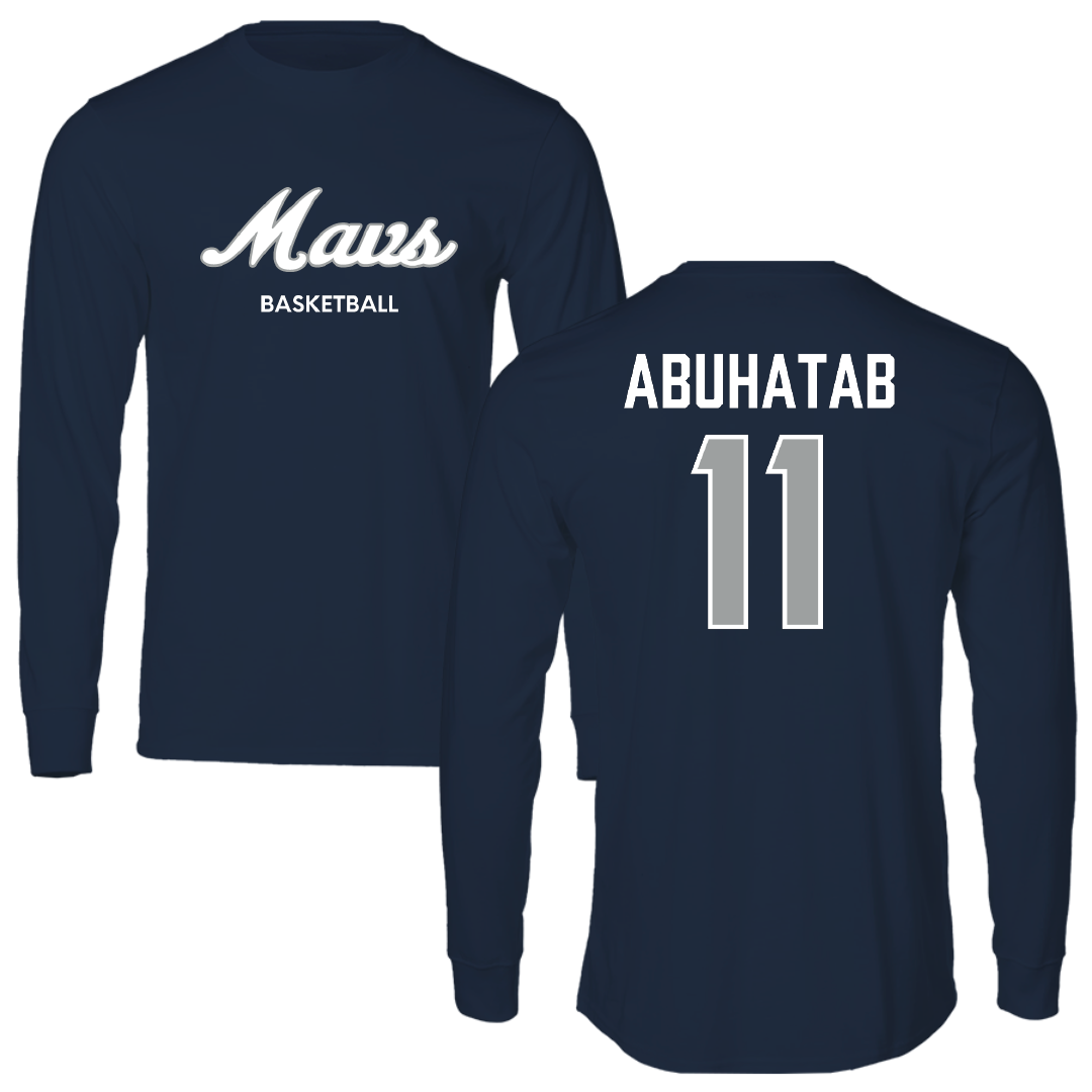 Mercy University Basketball (W) Navy Performance Long Sleeve - #11 Amani Abuhatab