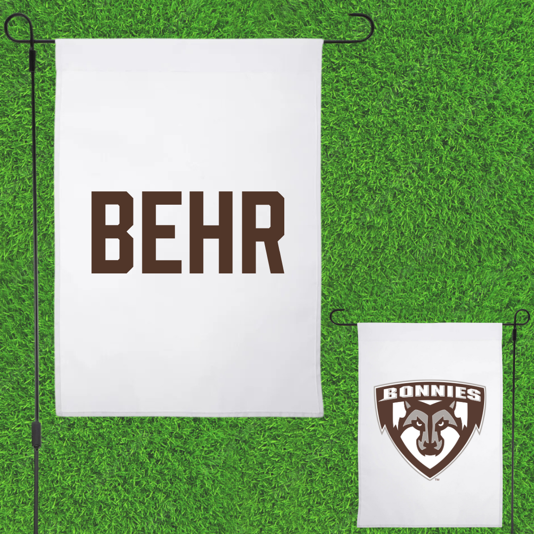 St. Bonaventure University Swimming & Diving White Garden Flag - Alexander Behr
