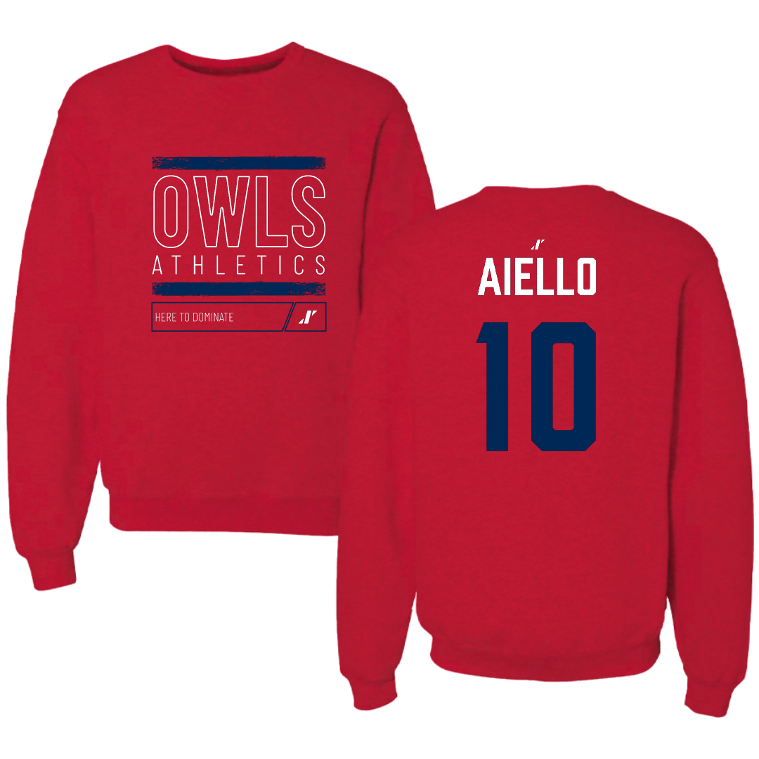 Florida Atlantic University Soccer (M) Red Dominate Crewneck - #10 Francesco Aiello