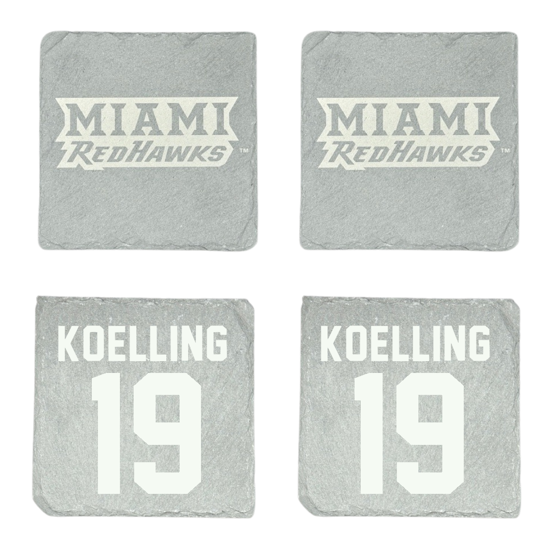 Miami University (Ohio) Baseball Stone Coaster (4 Pack)  - #19 Alex Koelling