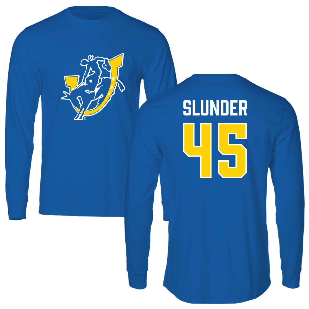 Southern Arkansas University Baseball Blue Performance Long Sleeve - #45 Ryan Slunder