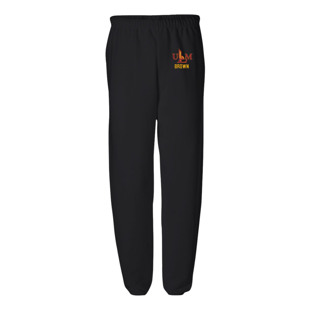 University of Louisiana Monroe Softball Black Sweatpants - #32 Meagan Brown