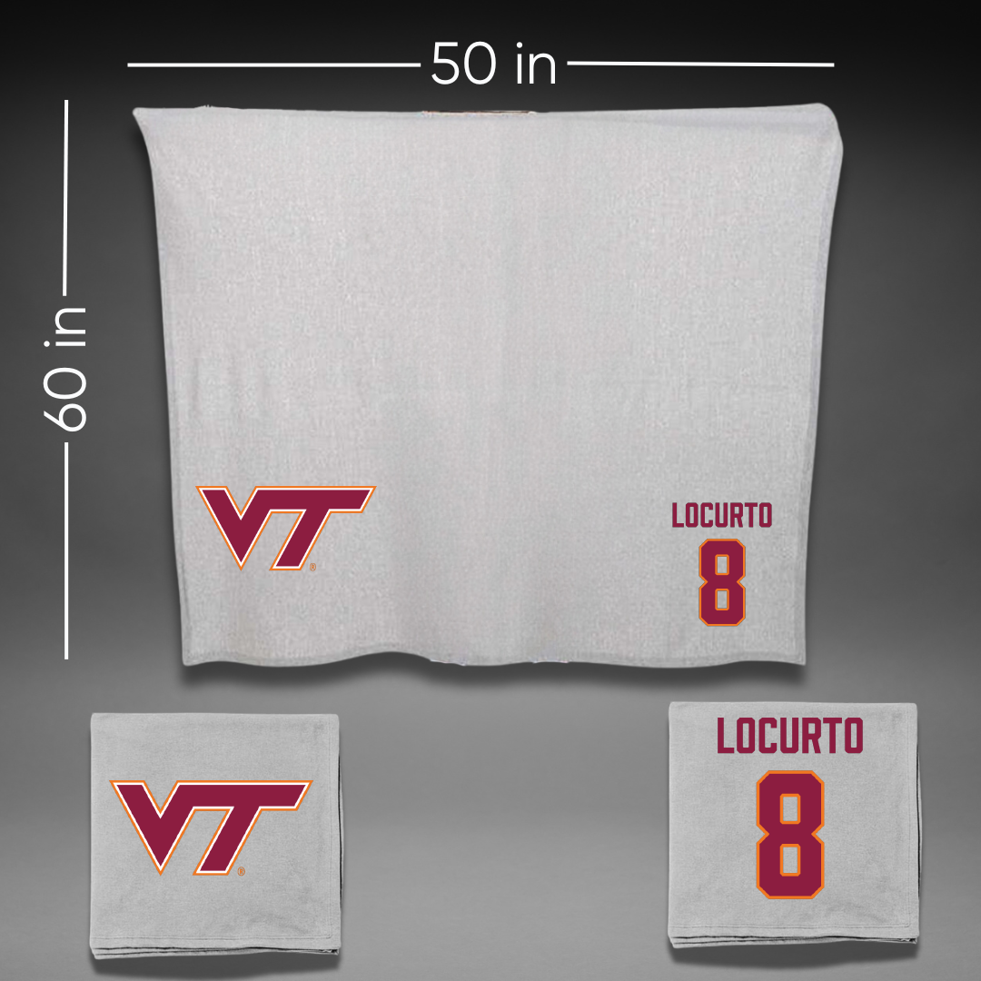 Virginia Tech Baseball Gray Blanket - #8 Nick Locurto