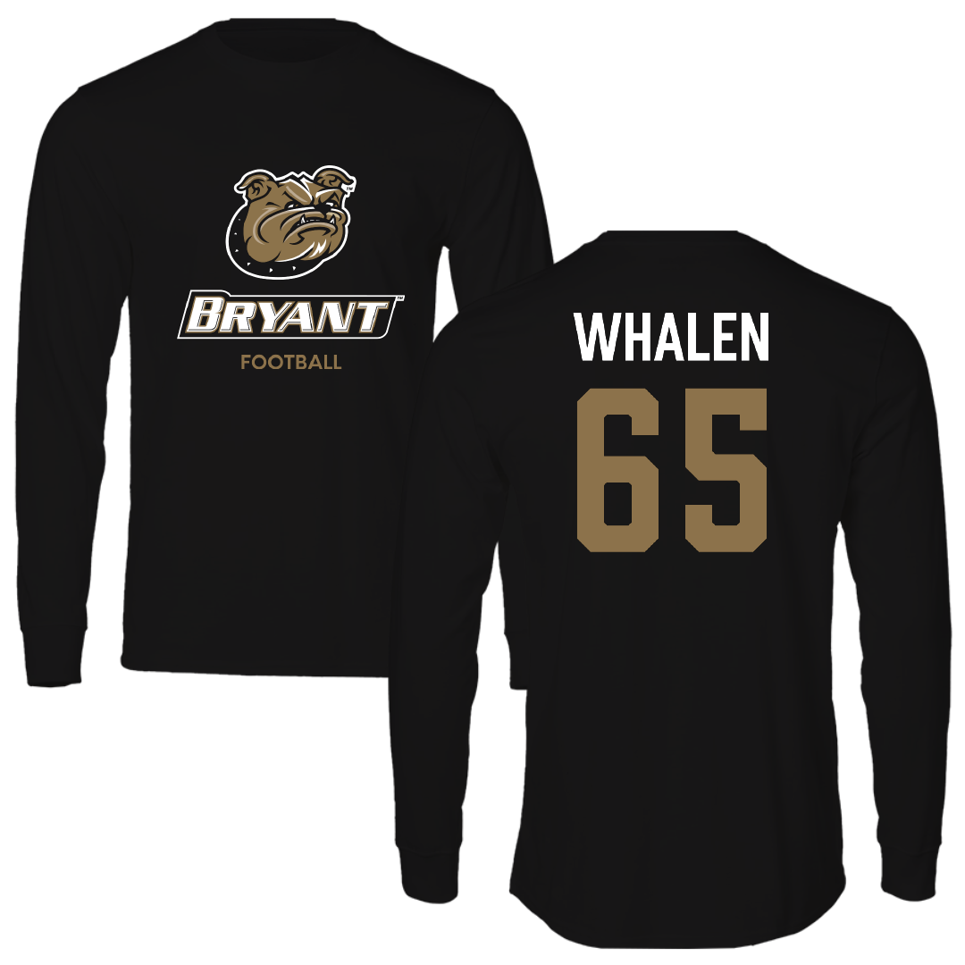 Bryant University Football Black Performance Long Sleeve - #65 Wyatt Whalen