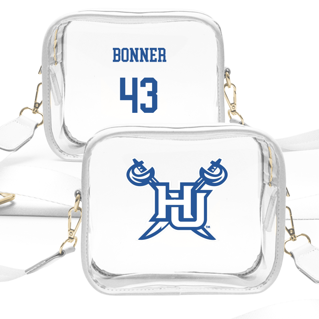 Hampton University Softball White Clear Stadium Bag - #43 Carmynn Bonner