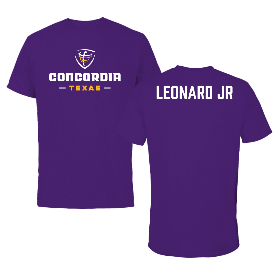 Concordia University (Texas) TF and XC Purple Performance Tee - Derrick Leonard Jr
