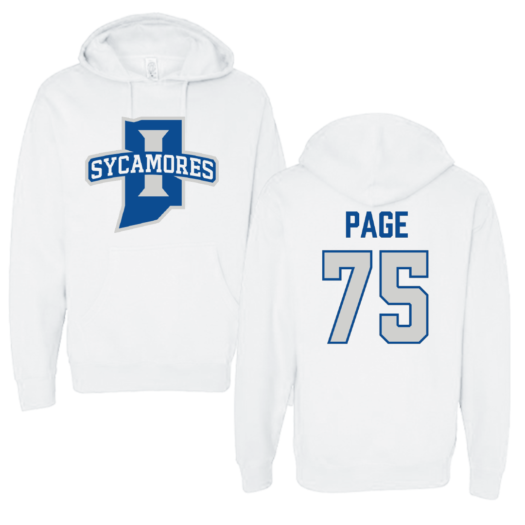 Indiana State University Football White Hoodie - #75 Andrew Page