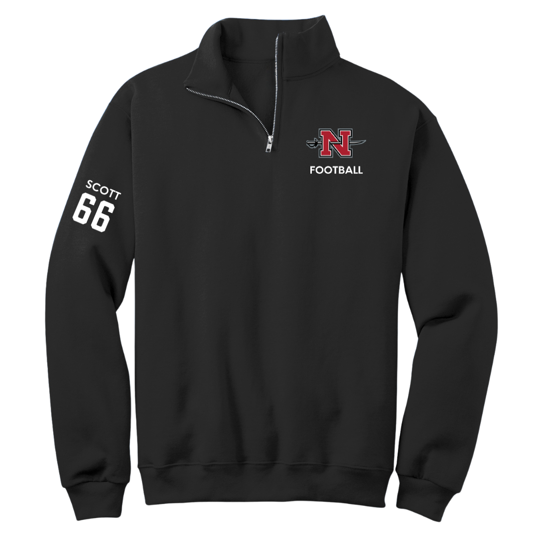 Nicholls State University Football Black Quarter-Zip - #66 Sameij Scott