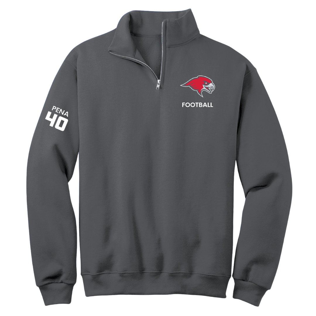 Montclair State University Football Dark Gray Quarter-Zip - #40 Xavian Pena