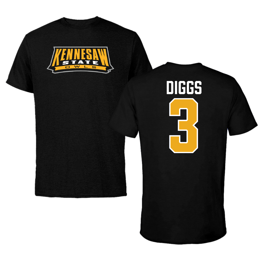 Kennesaw State University Football Black Performance Tee - #3 Alexander Diggs