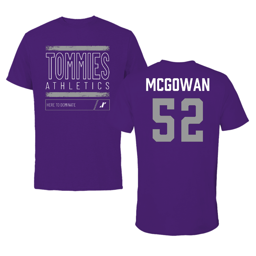 University of St. Thomas (Minnesota) Basketball Purple Dominate Performance Tee - #52 Savannah McGowan