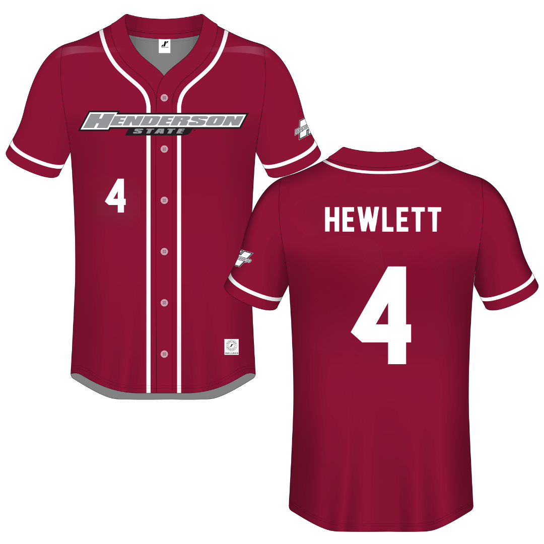 Henderson State University Red Button-Down Jersey - #4 Ryleigh Hewlett