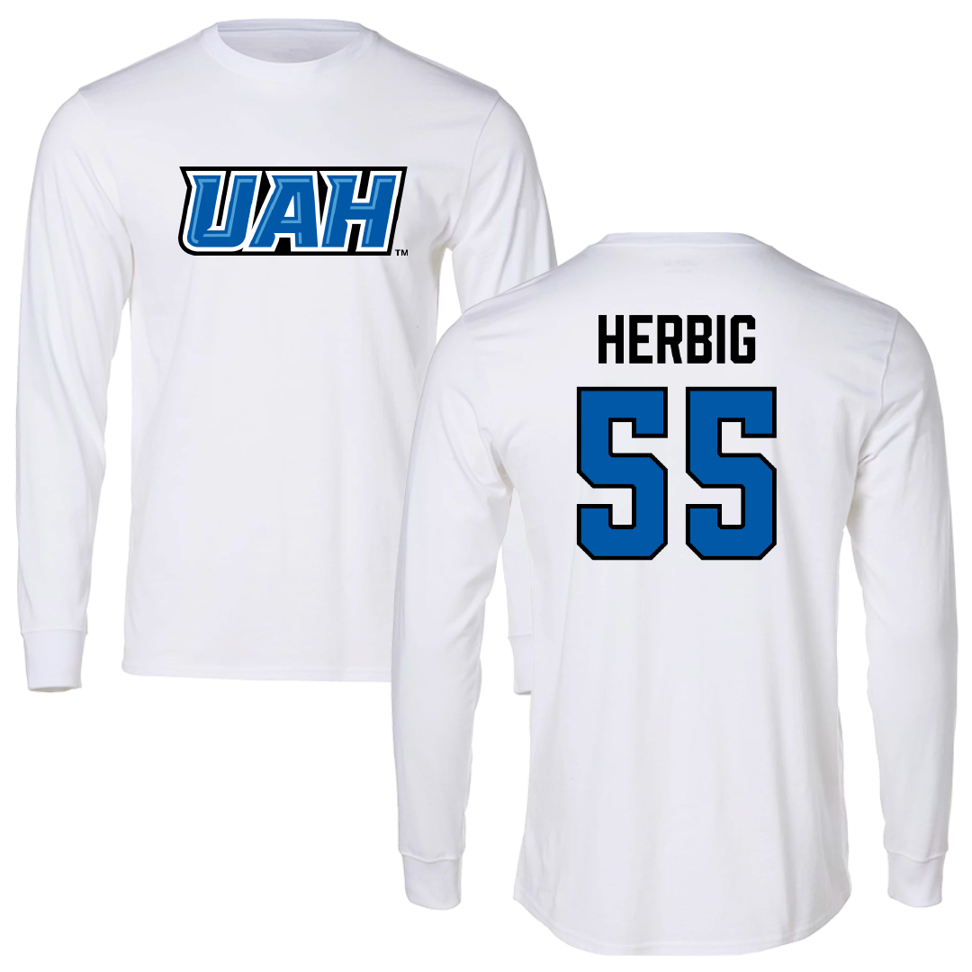 Huntsville Lacrosse (M) White Performance Long Sleeve - #55 Emerson Herbig