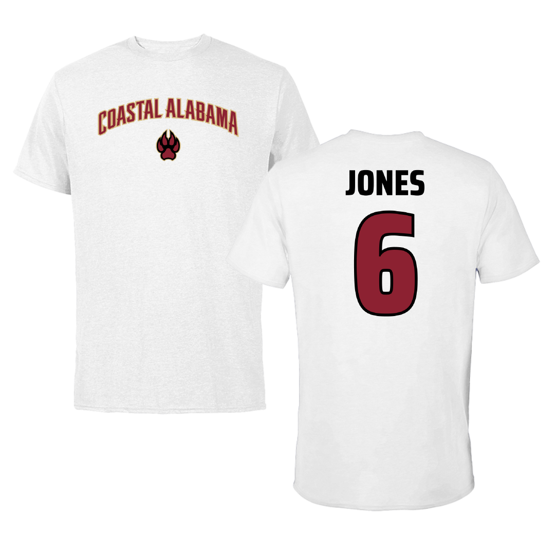 Coastal Alabama Community College Baseball White Tee - #6 Landon Jones