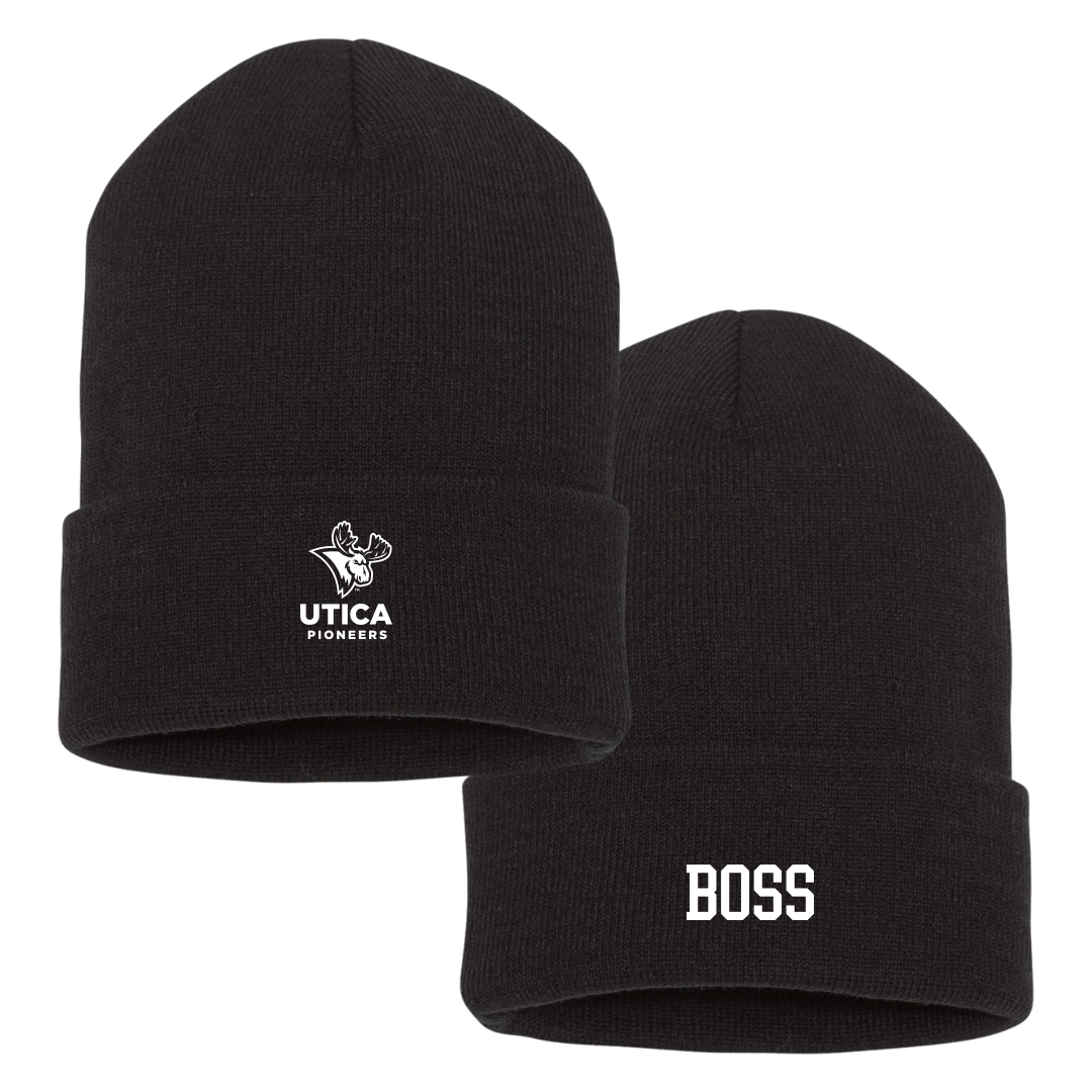Utica University Football Black Beanie - #69 William Boss
