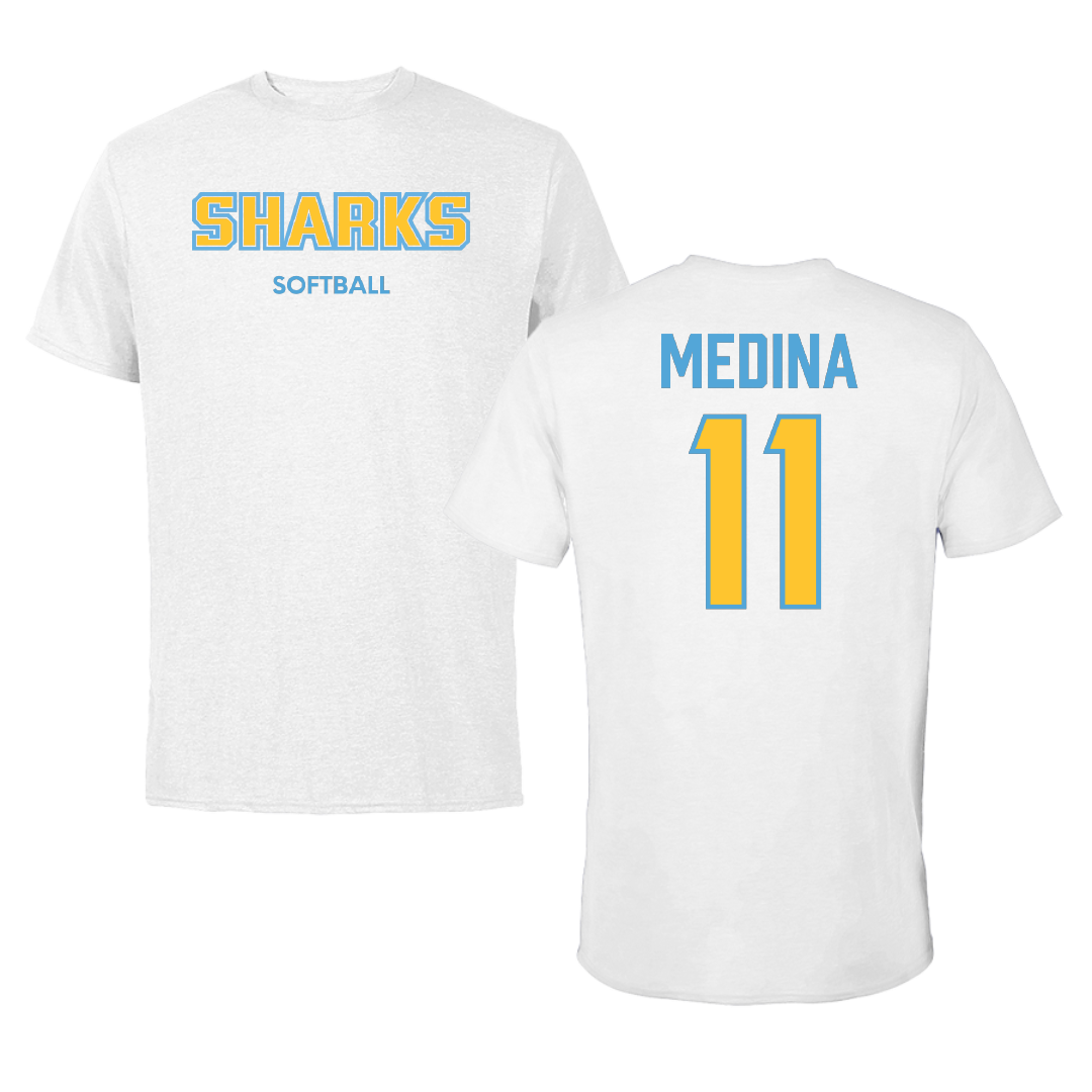 Long Island University Softball White Sharks Performance Tee - #11 Devon Medina