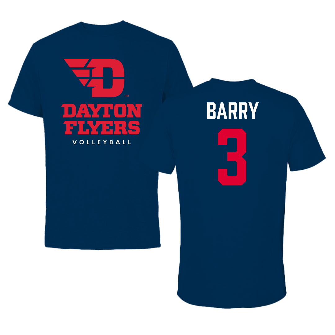 University of Dayton Volleyball Navy Performance Tee - #3 Lily Barry
