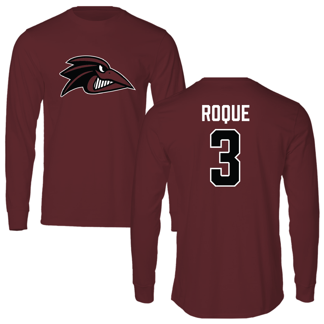 Franklin Pierce University Baseball Maroon Performance Long Sleeve - #3 Jacob Roque