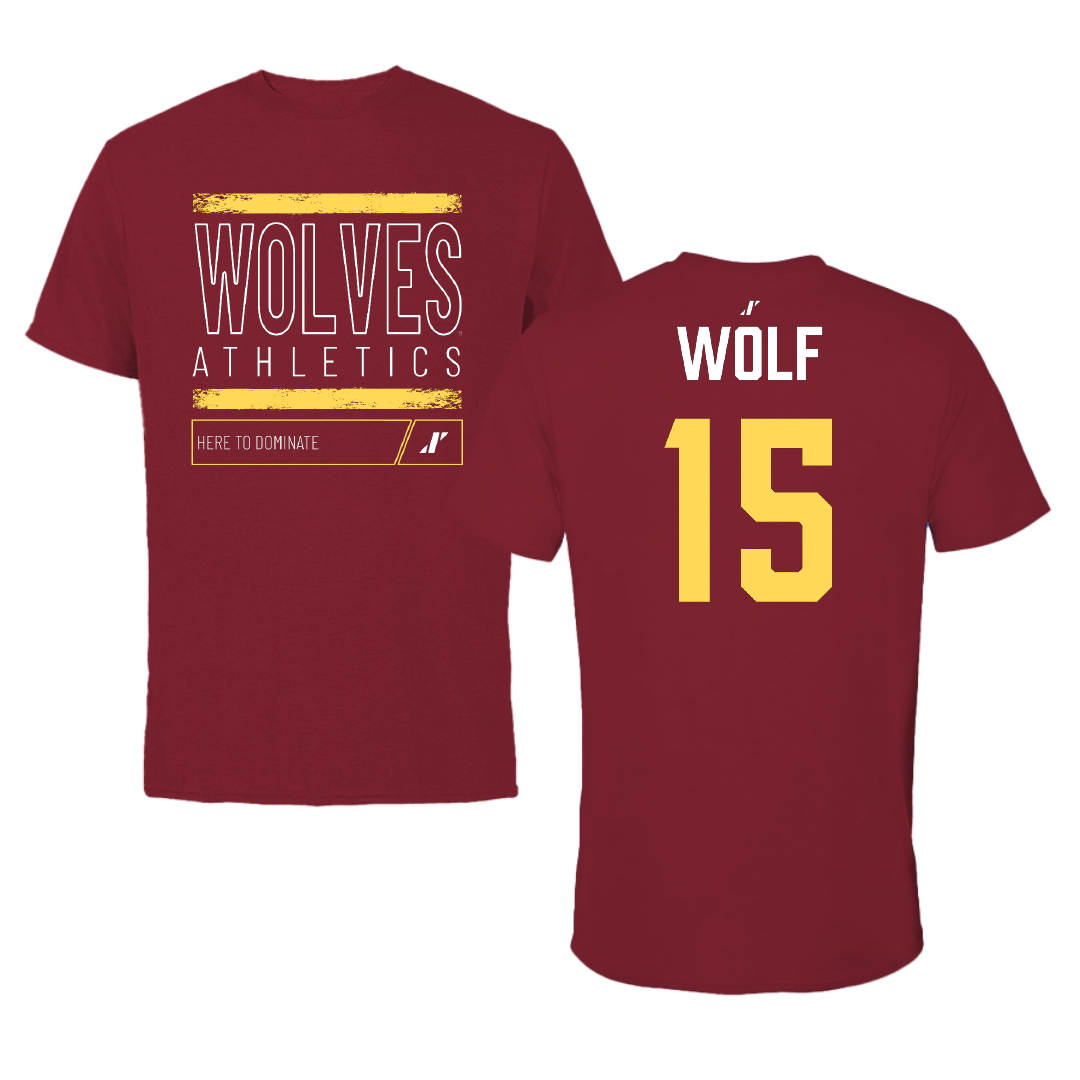 Northern State University Softball Cardinal Dominate Tee - #15 Brooke Wolf