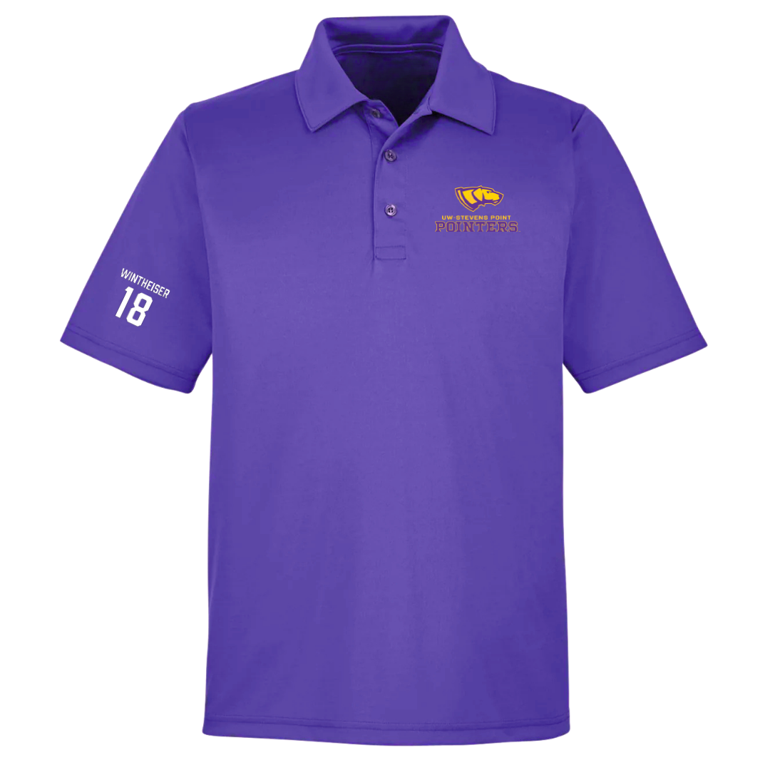 University of Wisconsin-Stevens Point Baseball Purple Polo - #18 Steven Wintheiser