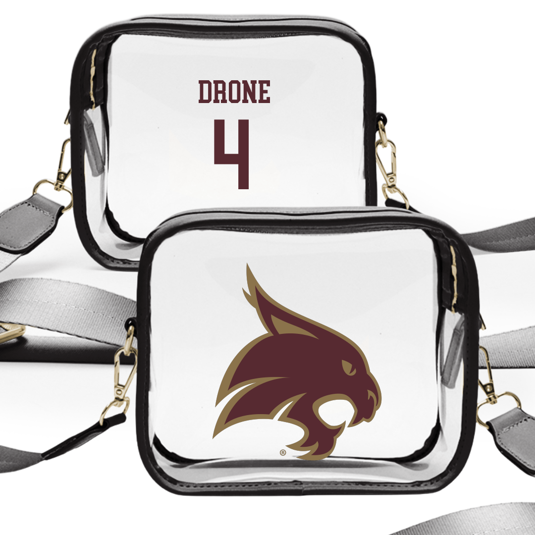 Texas State University Basketball (M) Black Clear Stadium Bag - #4 Mark Drone