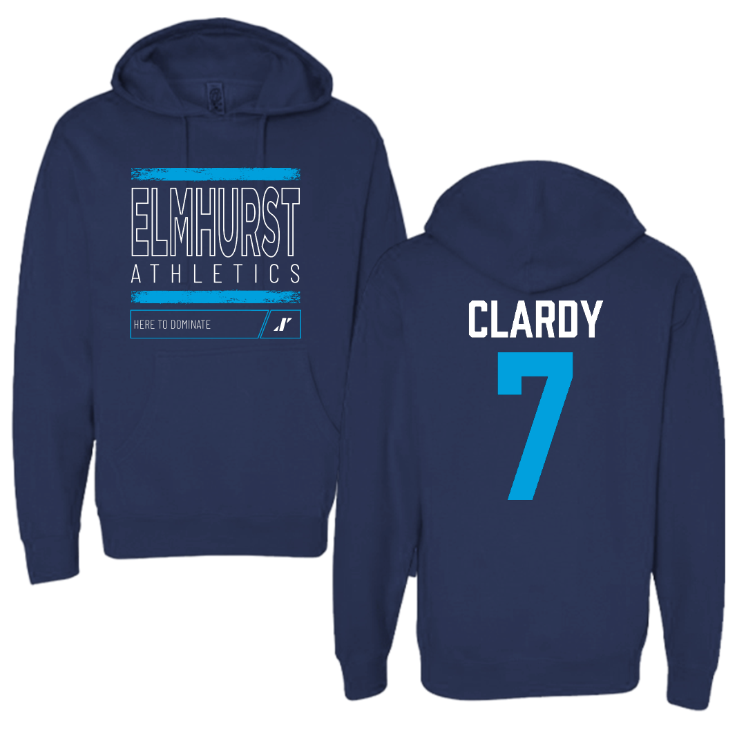 Elmhurst University Volleyball Navy Dominate Hoodie - #7 Ashley Clardy