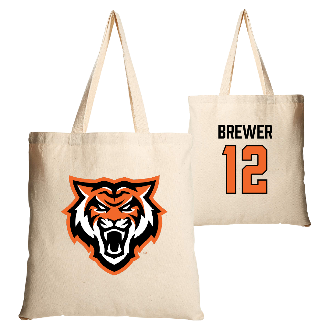 Idaho State University Basketball (M) Tan Canvas Tote Bag - #12 Lachlan Brewer