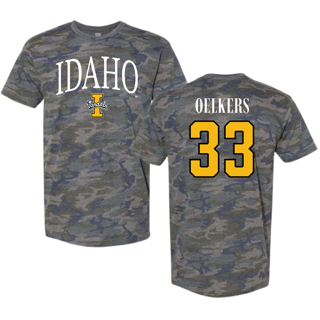 University of Idaho Soccer Vintage Camo Tee - #33 Payton Oelkers