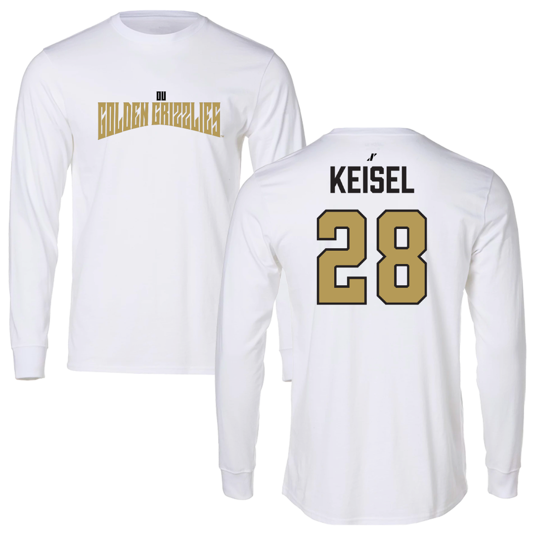 Oakland University Ice Hockey White Classic Performance Long Sleeve - #28 Cade Keisel