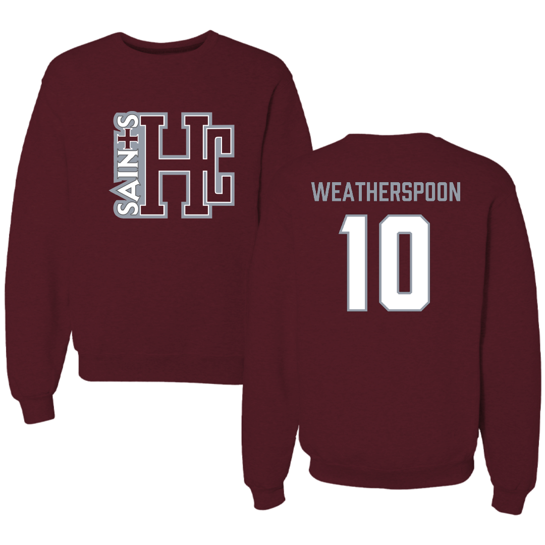 Holy Cross College Basketball (M) Maroon Crewneck - #10 Callaghan Weatherspoon