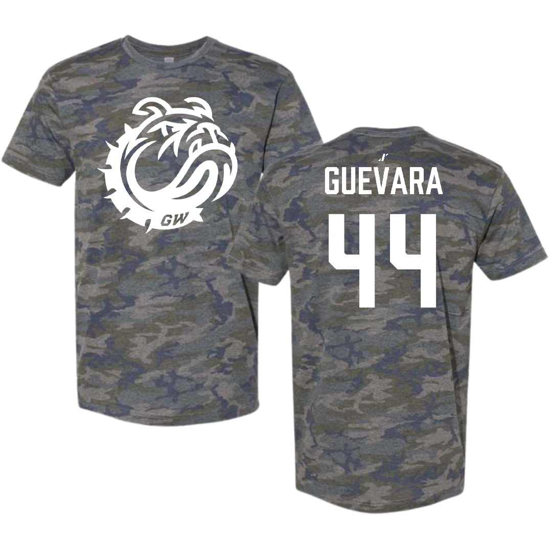 Gardner-Webb University Baseball Vintage Camo Tee - #44 Diego Guevara