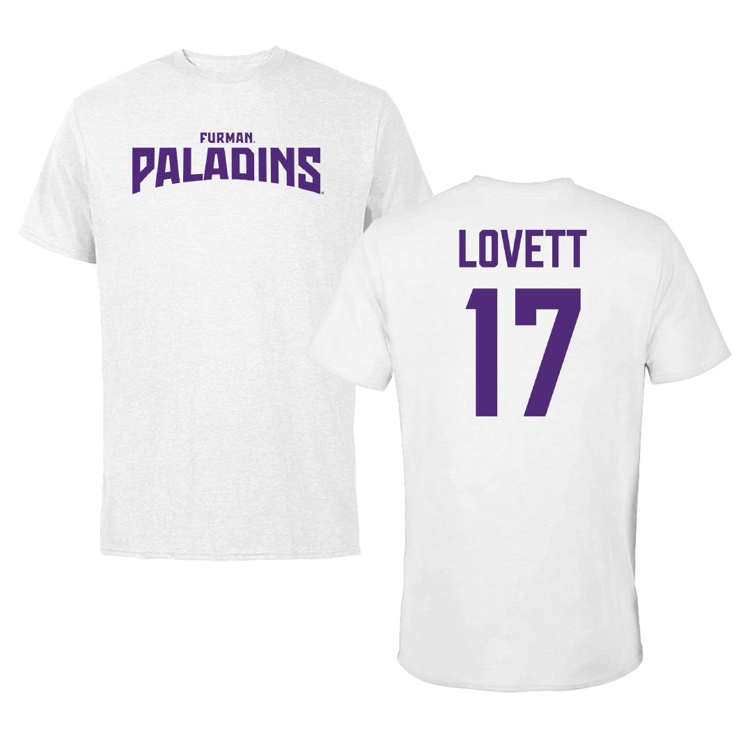Furman University Softball White Classic Performance Tee - #17 Kate Lovett