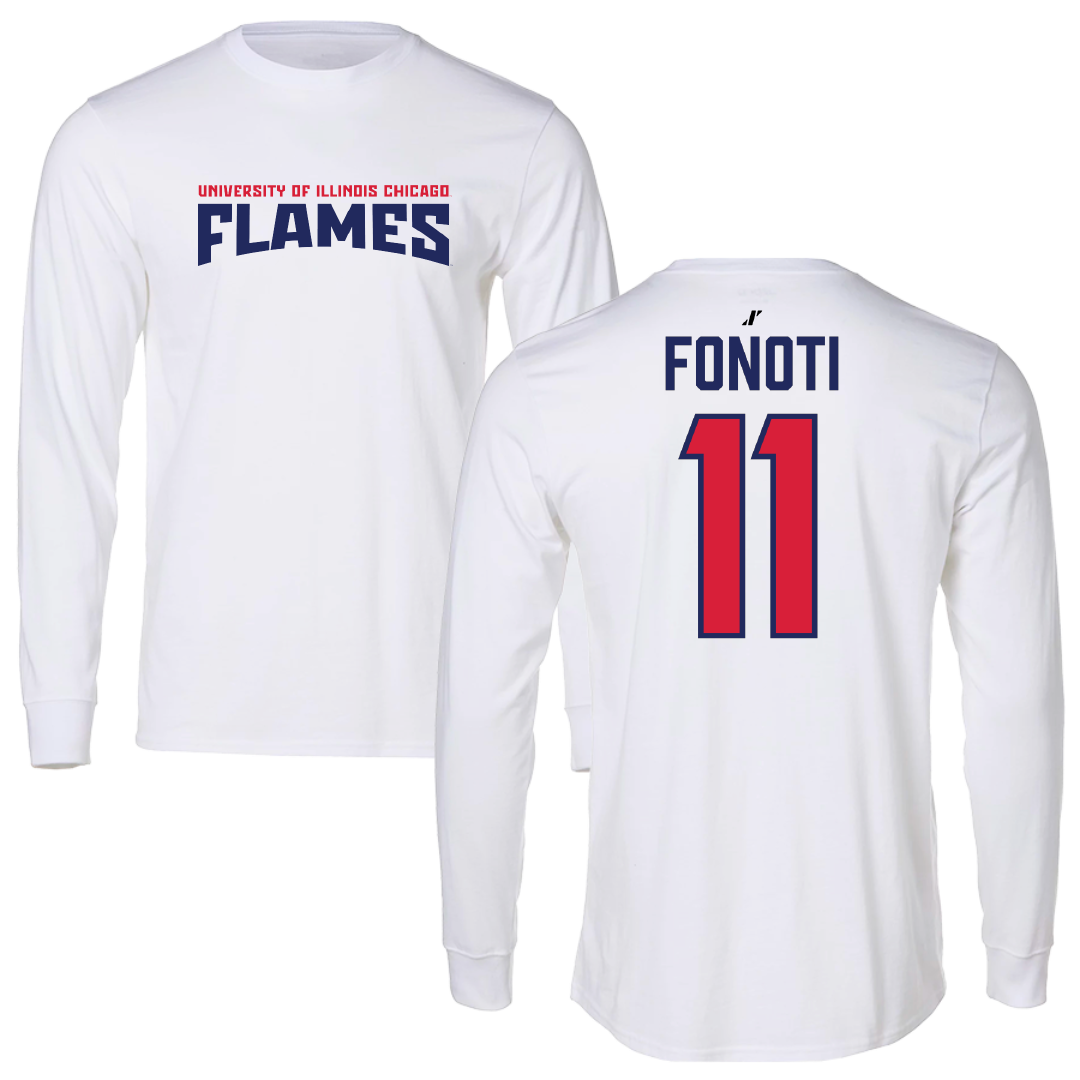 UIC Softball White Classic Performance Long Sleeve - #11 Atinaeleila Fonoti