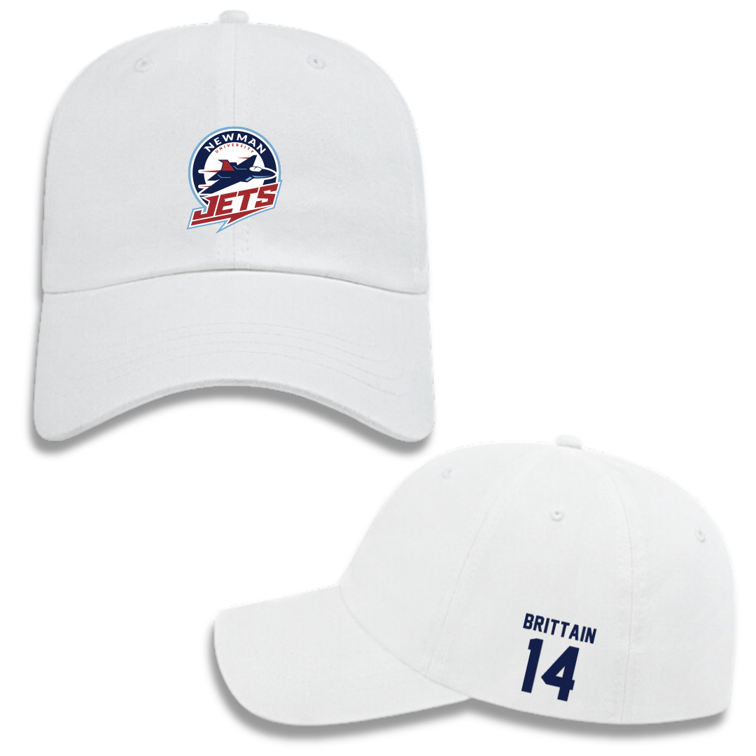 Newman University Baseball White Hat - #14 Rayne Brittain