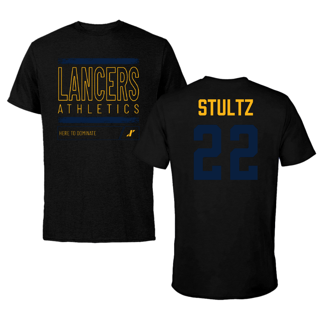 Mount Marty University Basketball Black Dominate Performance Tee - #22 Nick Stultz