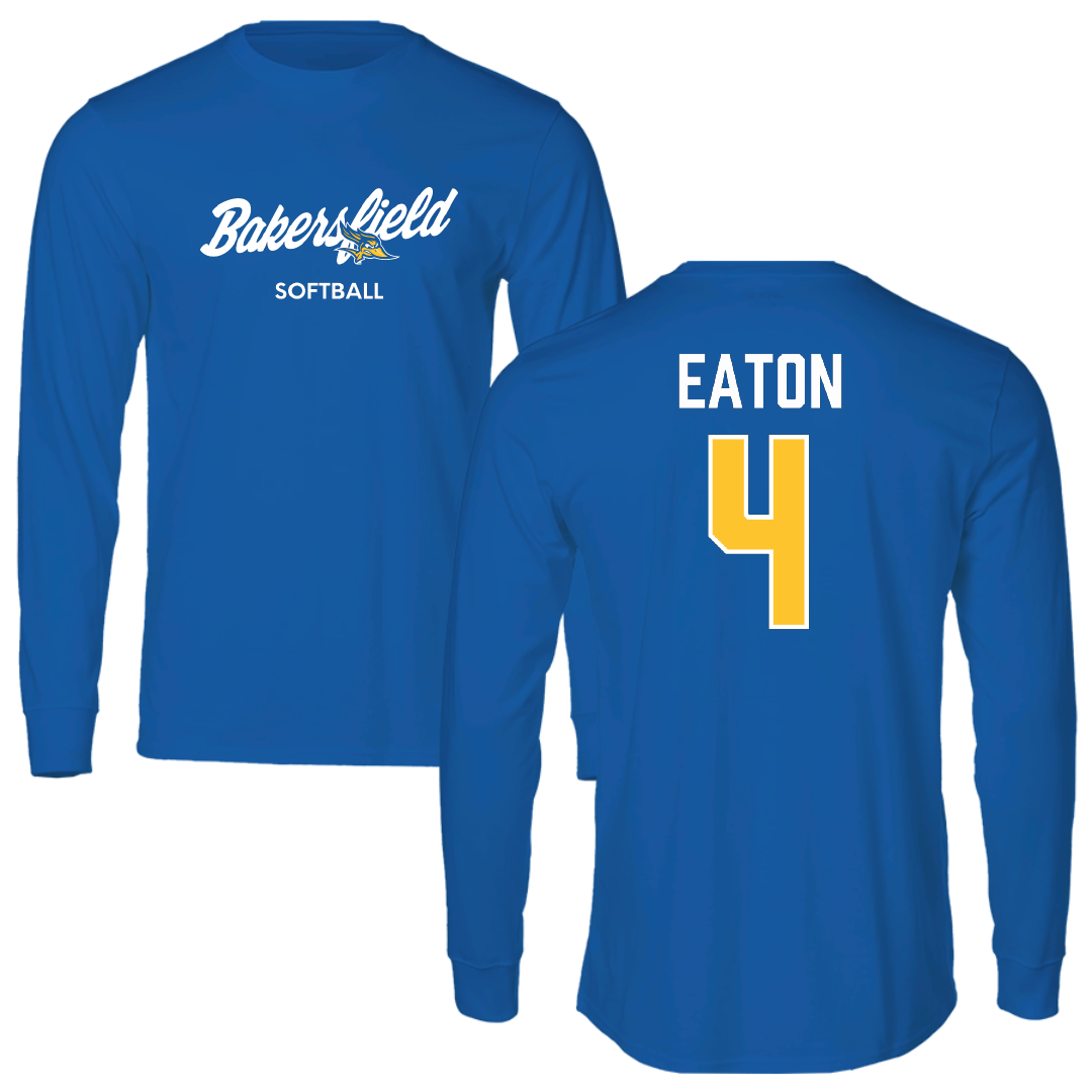 California State University-Bakersfield Softball Blue Performance Long Sleeve - #4 Jayda Eaton