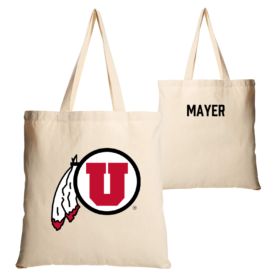University of Utah Skiing Tan Canvas Tote Bag - Celine Mayer
