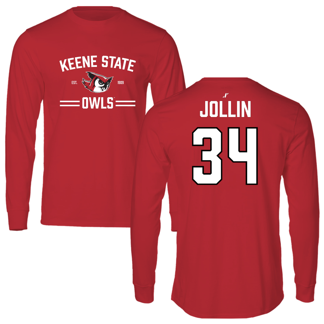 Keene State College Lacrosse (M) Red General Performance Long Sleeve - #34 Trevor Jollin