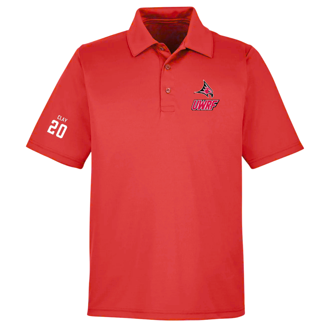 University of Wisconsin-River Falls Football Red Polo - #20 TJ Clay