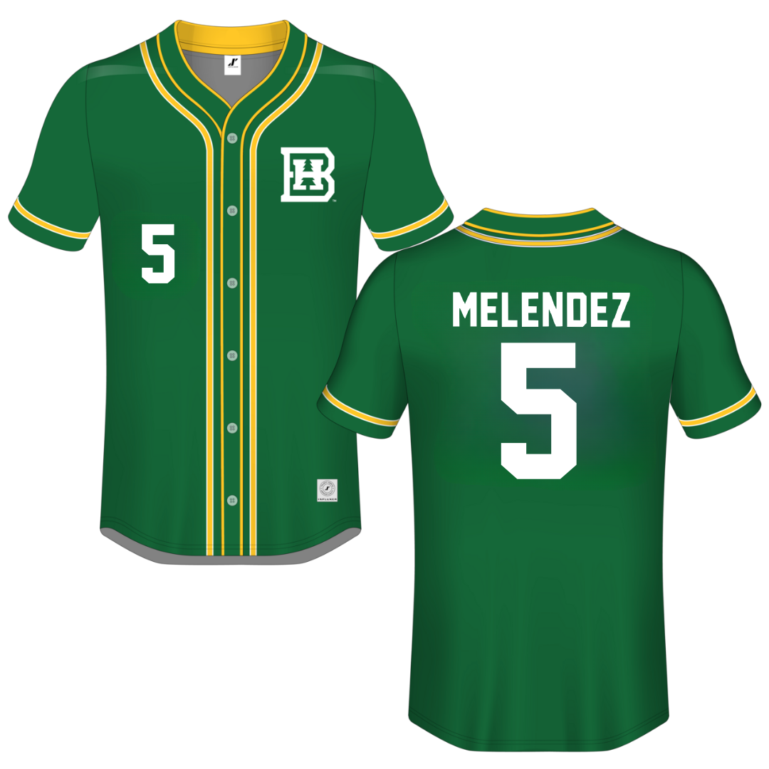 Black Hills State University Green Button-Down Jersey - #5 Jessica Melendez